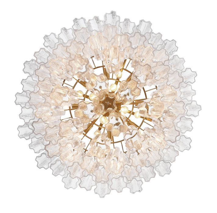 Crystorama ADD-316-AG-CL 16 Light Chandelier, Aged Brass