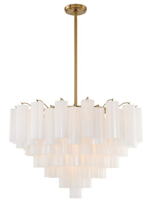 Crystorama ADD-316-AG-WH 16 Light Chandelier, Aged Brass