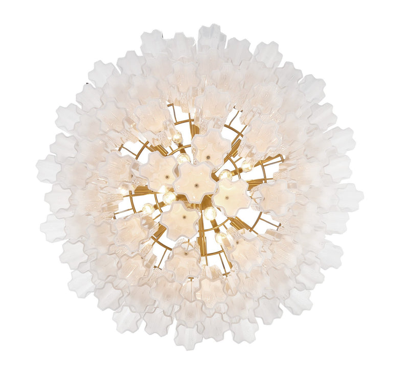 Crystorama ADD-316-AG-WH 16 Light Chandelier, Aged Brass