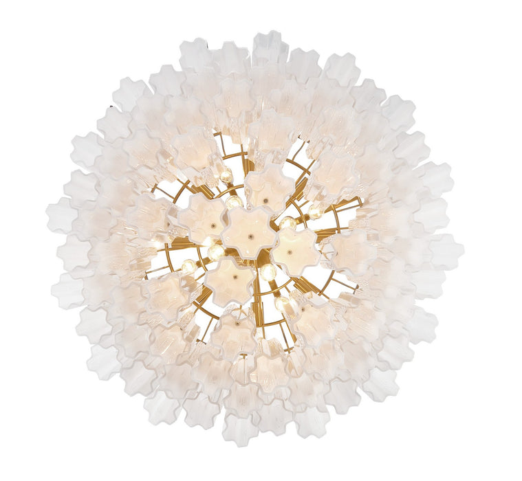 Crystorama ADD-316-AG-WH 16 Light Chandelier, Aged Brass