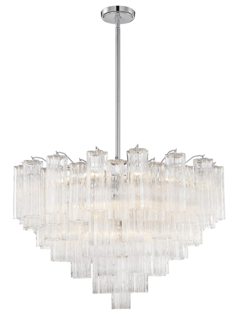 Crystorama ADD-316-CH-CL 16 Light Chandelier, Polished Chrome