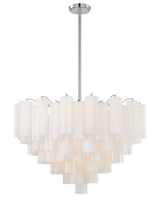 Crystorama ADD-316-CH-WH 16 Light Chandelier, Polished Chrome