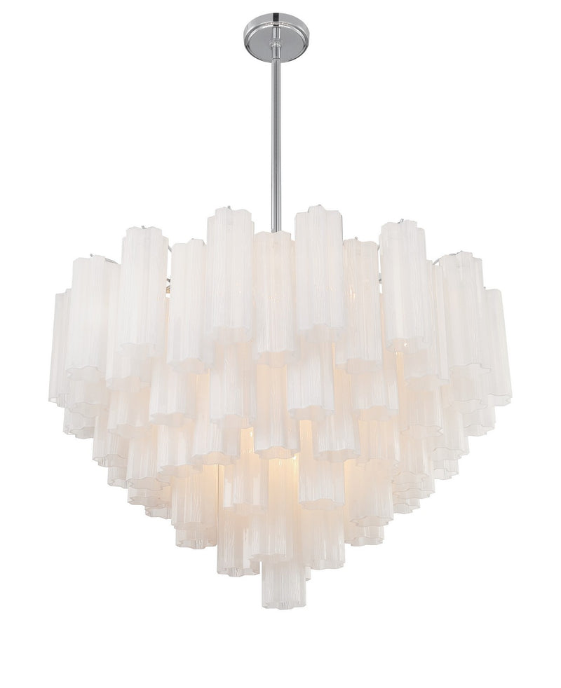 Crystorama ADD-316-CH-WH 16 Light Chandelier, Polished Chrome