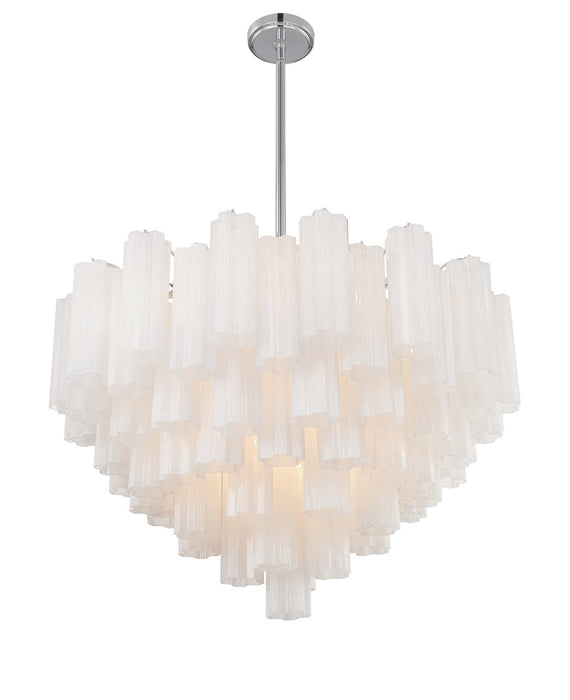 Crystorama ADD-316-CH-WH 16 Light Chandelier, Polished Chrome