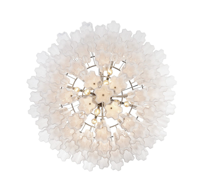 Crystorama ADD-316-CH-WH 16 Light Chandelier, Polished Chrome
