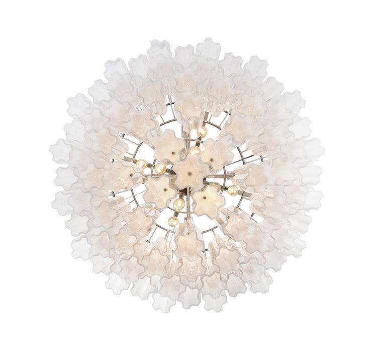 Crystorama ADD-316-CH-WH 16 Light Chandelier, Polished Chrome
