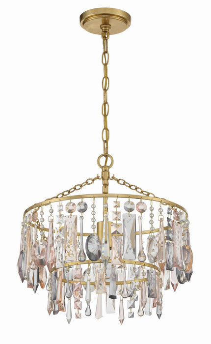 Crystorama ELS-7100-GA One Light Pendant, Antique Gold