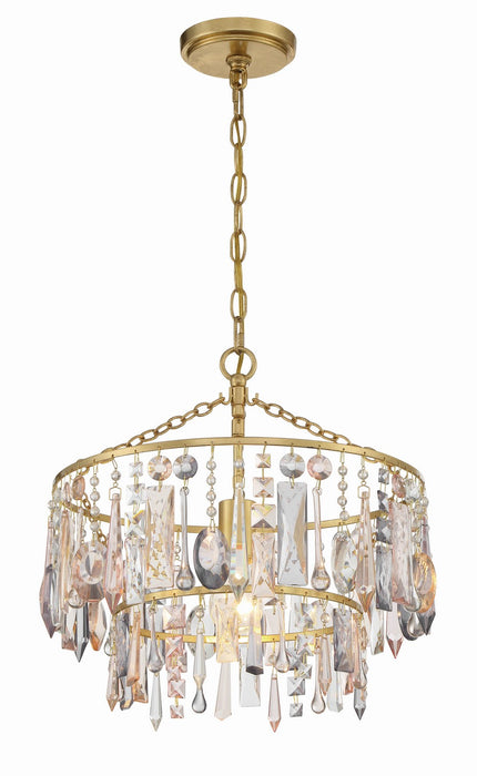 Crystorama ELS-7100-GA One Light Pendant, Antique Gold