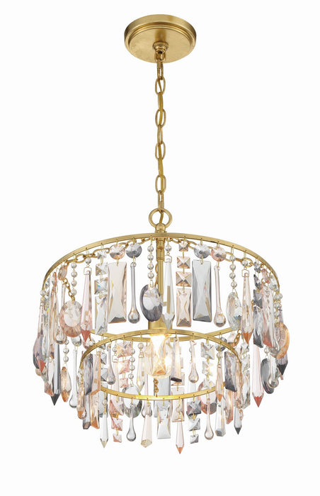 Crystorama ELS-7100-GA One Light Pendant, Antique Gold