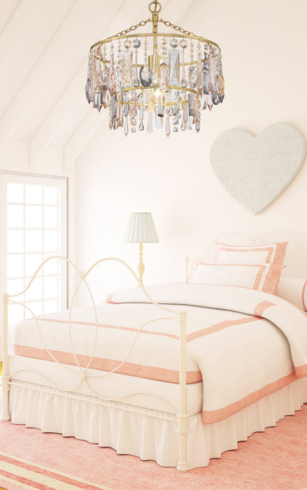 Crystorama ELS-7100-GA One Light Pendant, Antique Gold