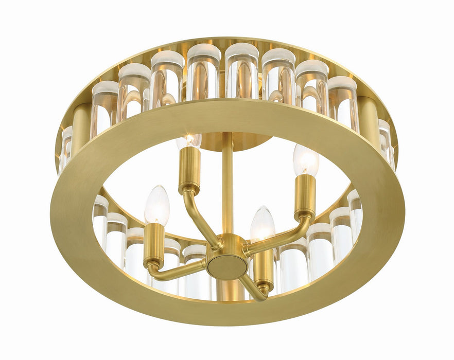Crystorama FAR-6000-AG Four Light Semi Flush Mount, Aged Brass
