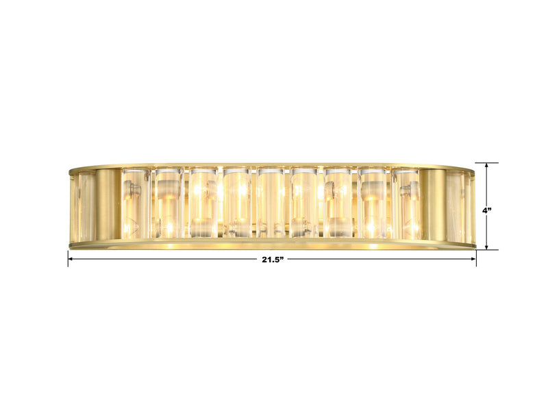 Crystorama FAR-6005-AG Four Light Bath, Aged Brass
