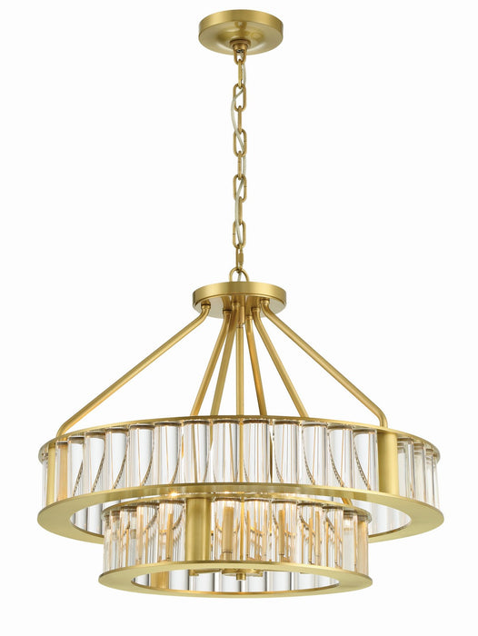 Crystorama FAR-6006-AG Six Light Chandelier, Aged Brass