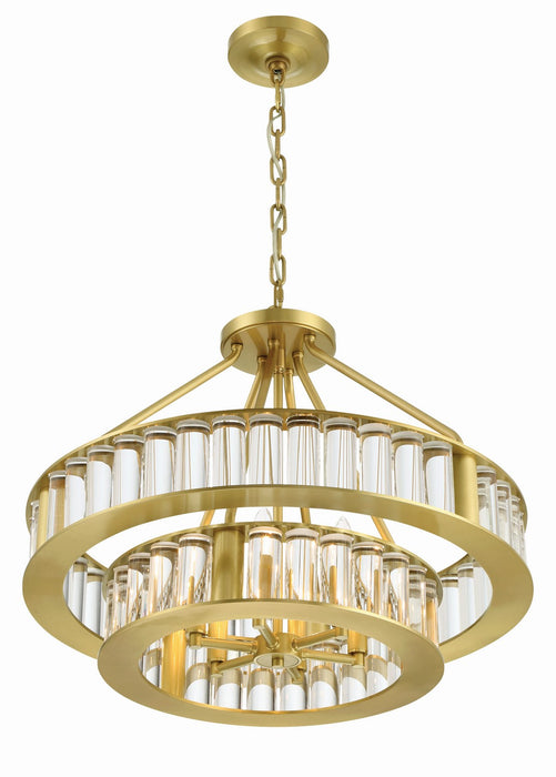Crystorama FAR-6006-AG Six Light Chandelier, Aged Brass