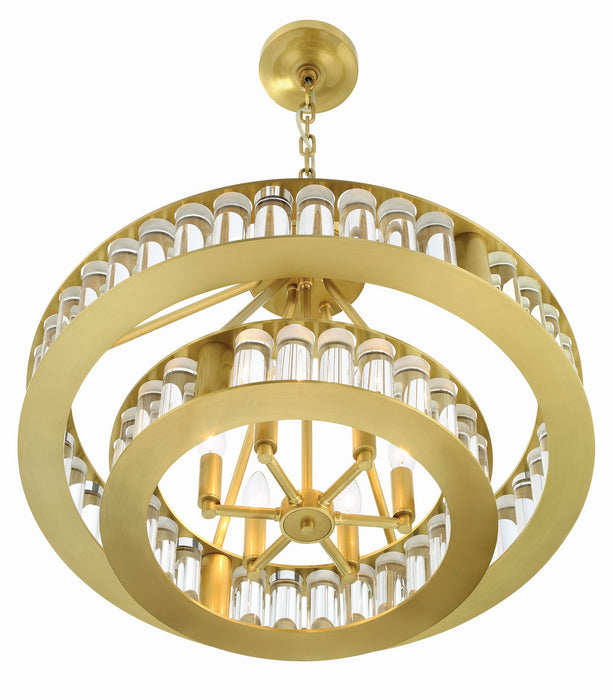 Crystorama FAR-6006-AG Six Light Chandelier, Aged Brass