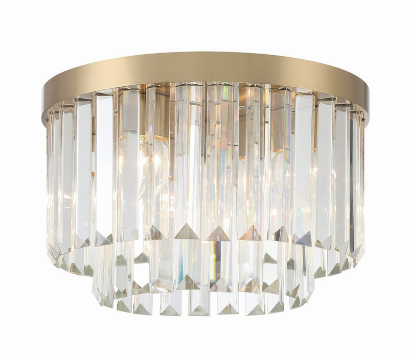 Crystorama HAY-1400-AG Four Light Flush Mount, Aged Brass