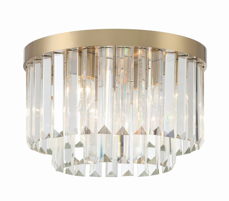 Crystorama HAY-1400-AG Four Light Flush Mount, Aged Brass