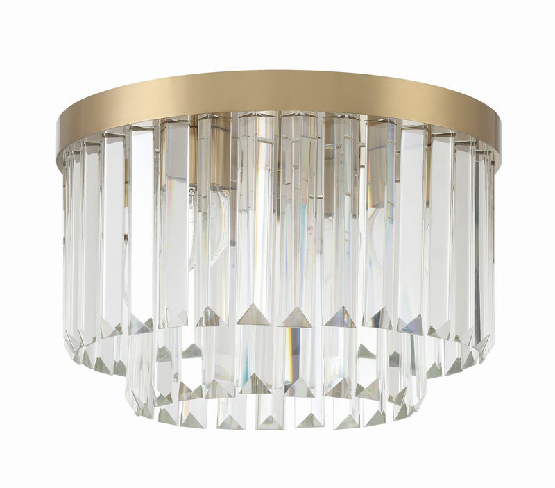 Crystorama HAY-1400-AG Four Light Flush Mount, Aged Brass