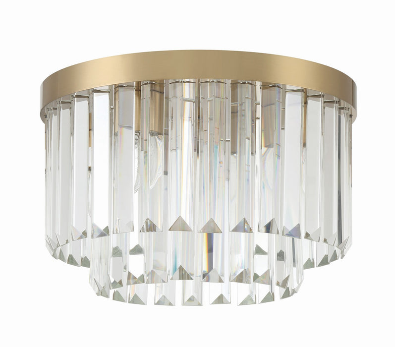 Crystorama HAY-1400-AG Four Light Flush Mount, Aged Brass