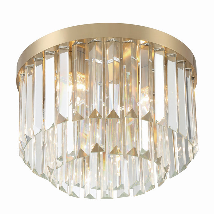 Crystorama HAY-1400-AG Four Light Flush Mount, Aged Brass