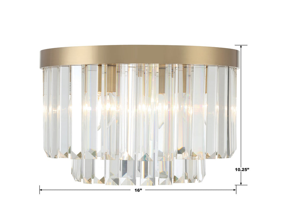 Crystorama HAY-1400-AG Four Light Flush Mount, Aged Brass