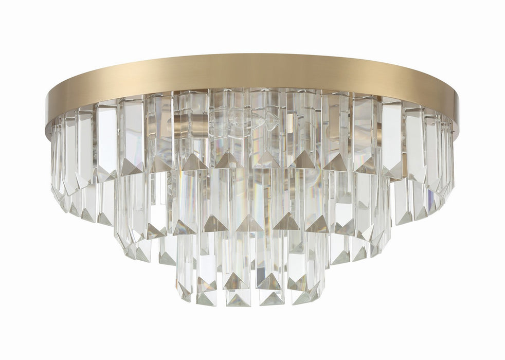 Crystorama HAY-1403-AG Eight Light Flush Mount, Aged Brass