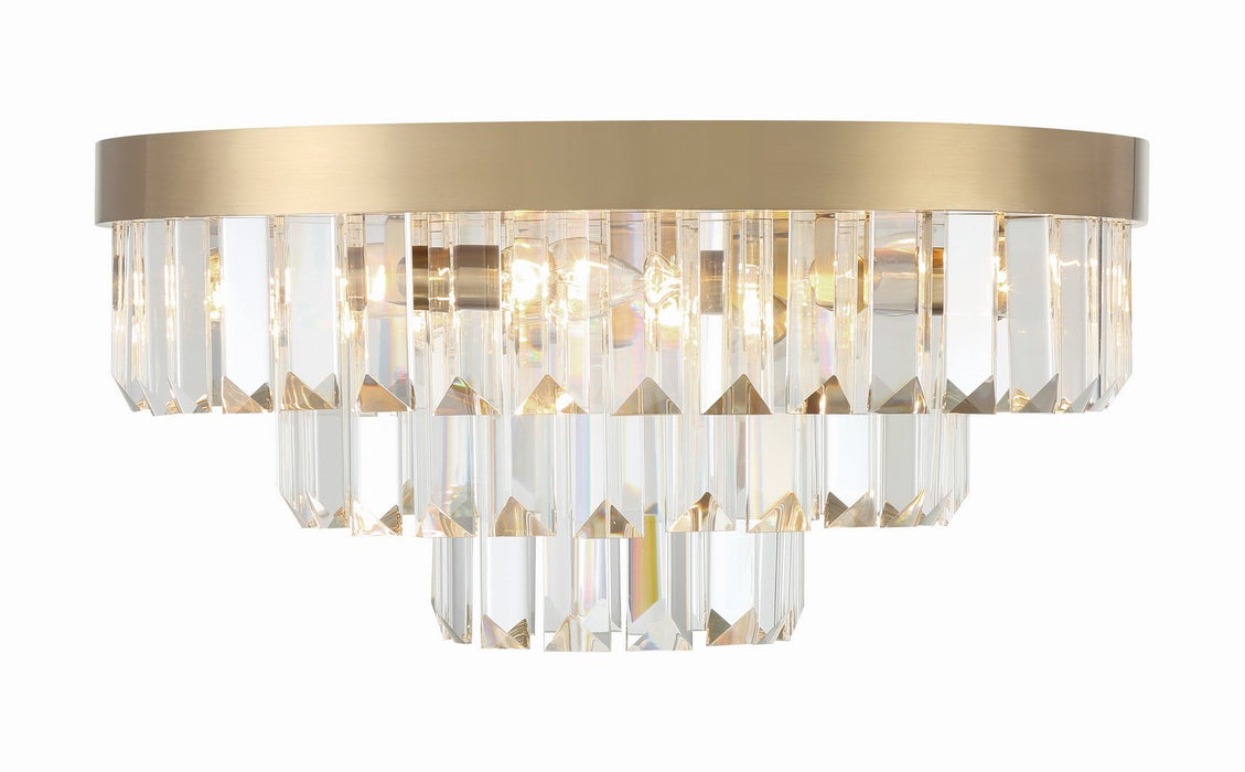 Crystorama HAY-1403-AG Eight Light Flush Mount, Aged Brass