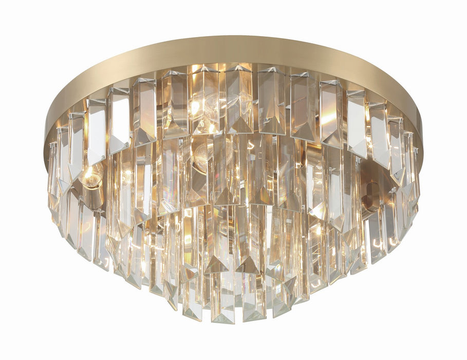 Crystorama HAY-1403-AG Eight Light Flush Mount, Aged Brass