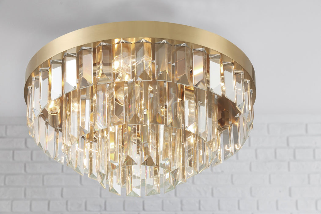 Crystorama HAY-1403-AG Eight Light Flush Mount, Aged Brass