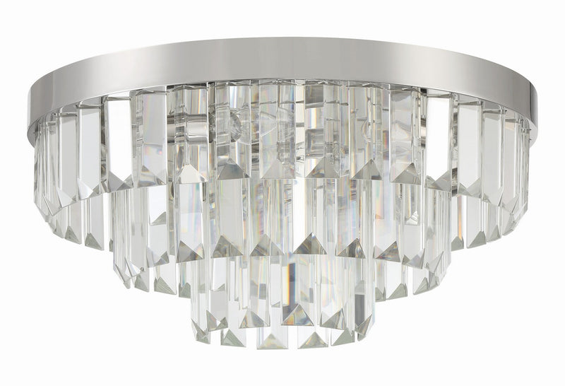 Crystorama HAY-1403-PN Eight Light Flush Mount, Polished Nickel