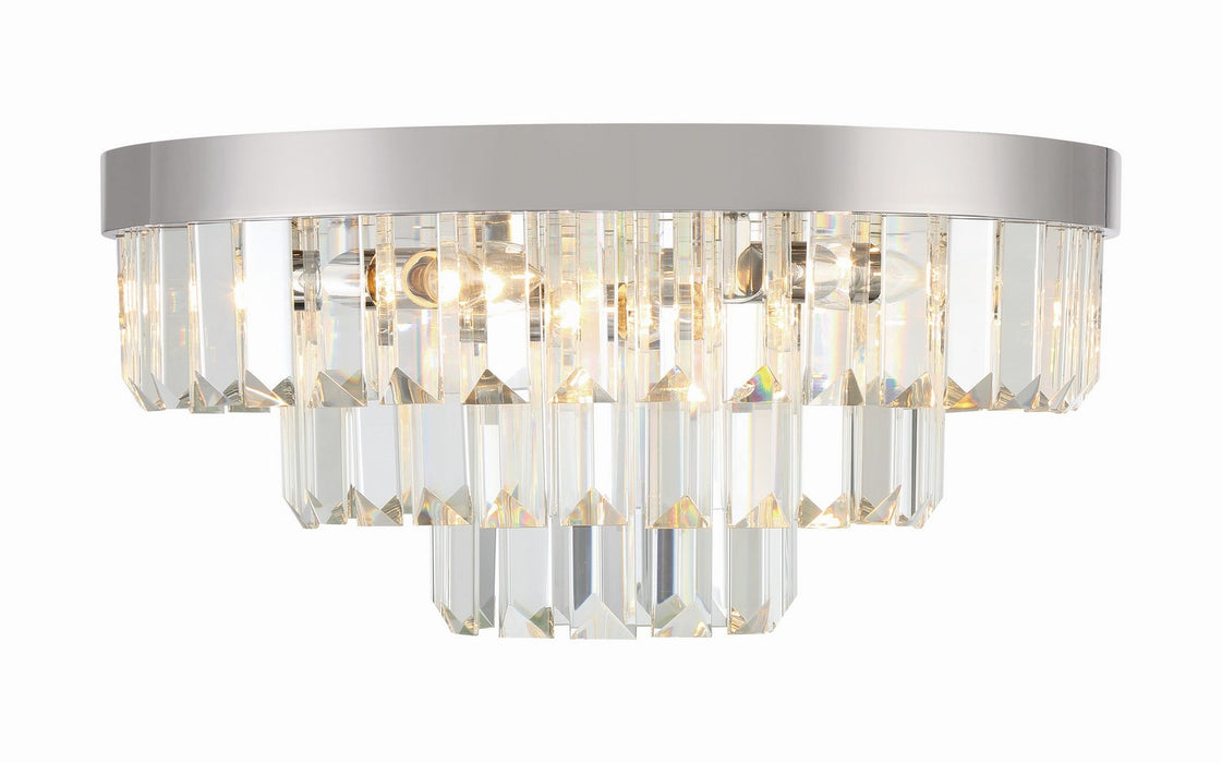 Crystorama HAY-1403-PN Eight Light Flush Mount, Polished Nickel