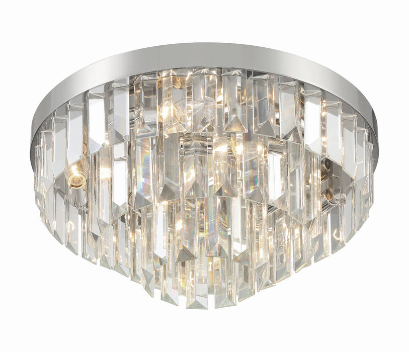 Crystorama HAY-1403-PN Eight Light Flush Mount, Polished Nickel