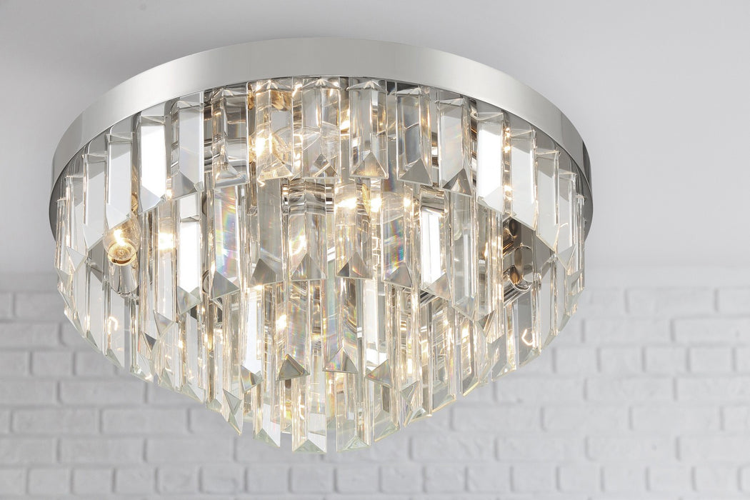 Crystorama HAY-1403-PN Eight Light Flush Mount, Polished Nickel