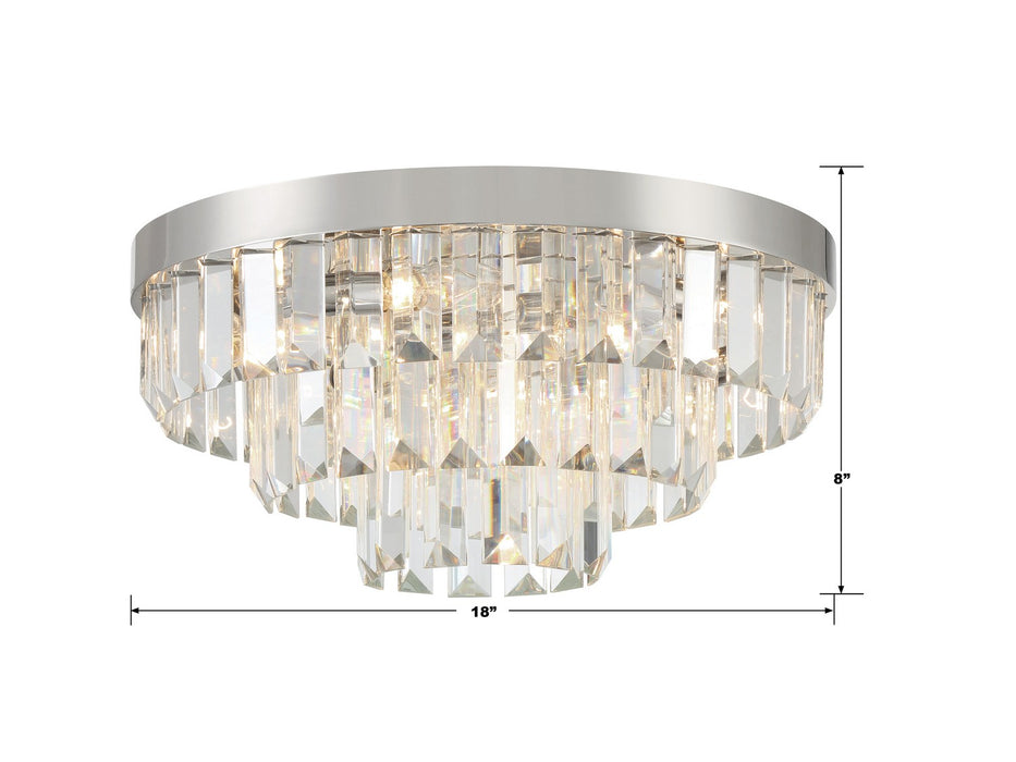 Crystorama HAY-1403-PN Eight Light Flush Mount, Polished Nickel
