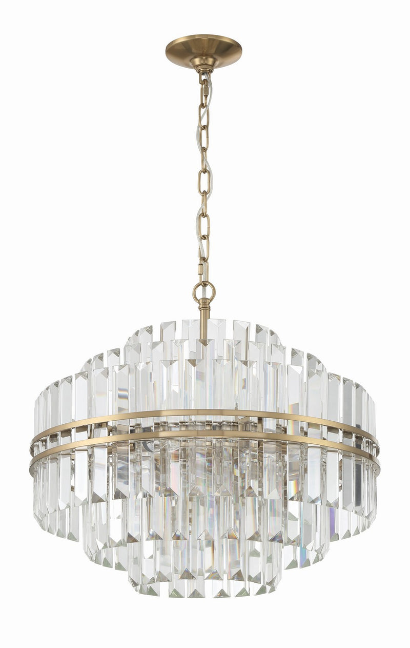 Crystorama HAY-1405-AG 12 Light Chandelier, Aged Brass