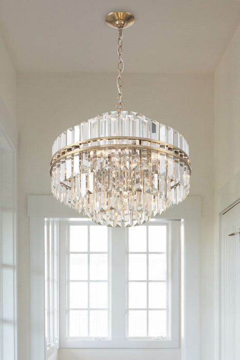 Crystorama HAY-1405-AG 12 Light Chandelier, Aged Brass