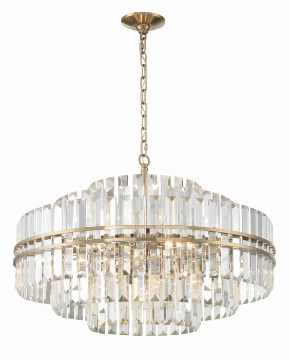 Crystorama HAY-1407-AG 16 Light Chandelier, Aged Brass