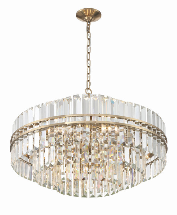 Crystorama HAY-1407-AG 16 Light Chandelier, Aged Brass