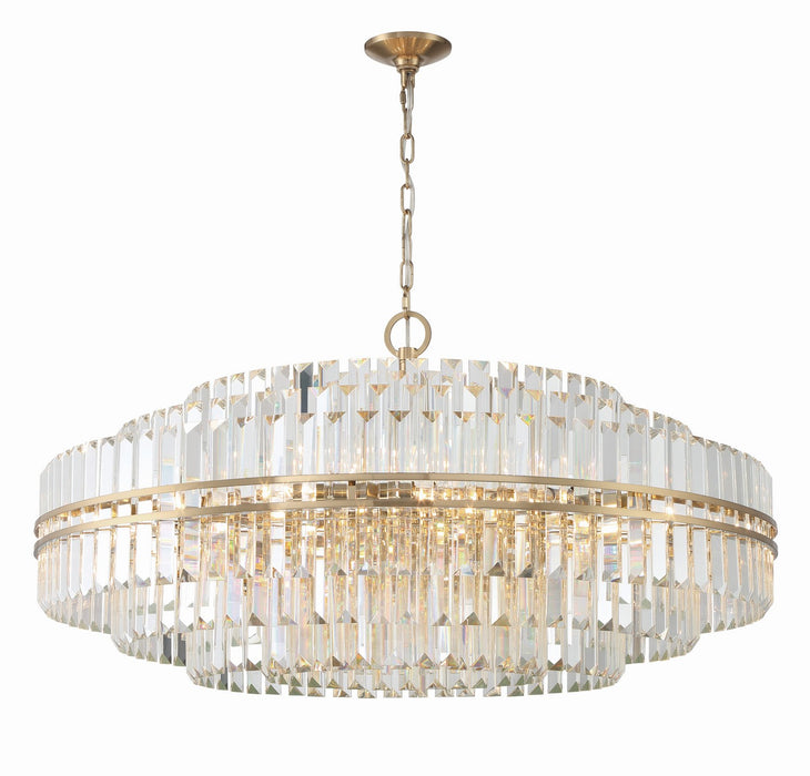 Crystorama HAY-1409-AG 32 Light Chandelier, Aged Brass