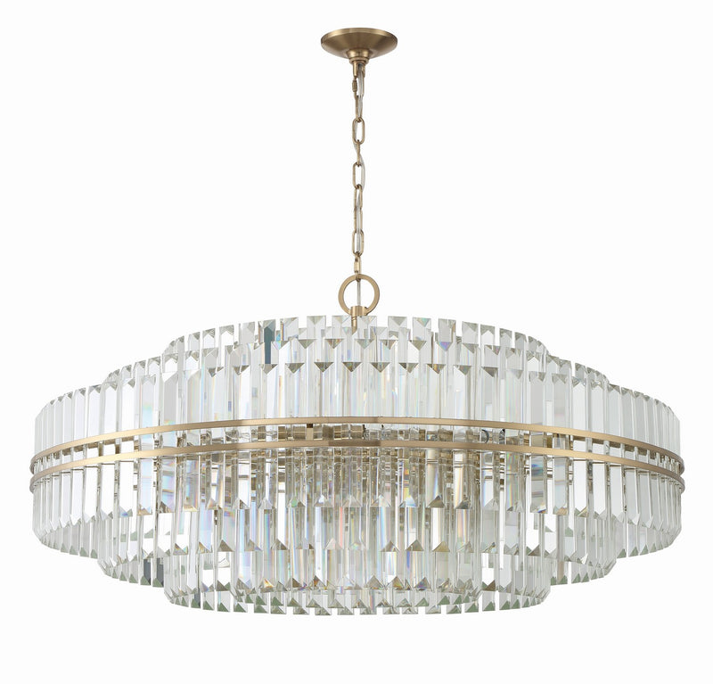 Crystorama HAY-1409-AG 32 Light Chandelier, Aged Brass