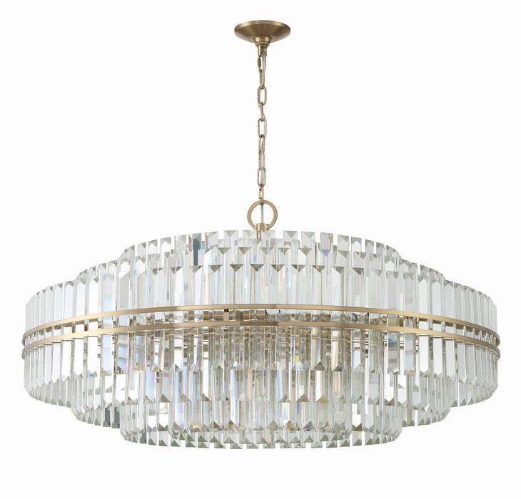 Crystorama HAY-1409-AG 32 Light Chandelier, Aged Brass