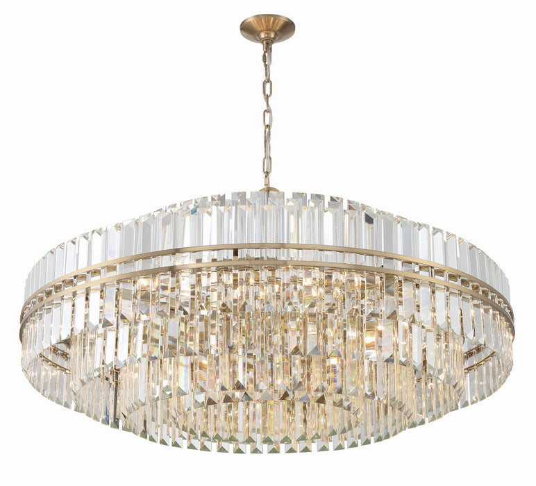 Crystorama HAY-1409-AG 32 Light Chandelier, Aged Brass