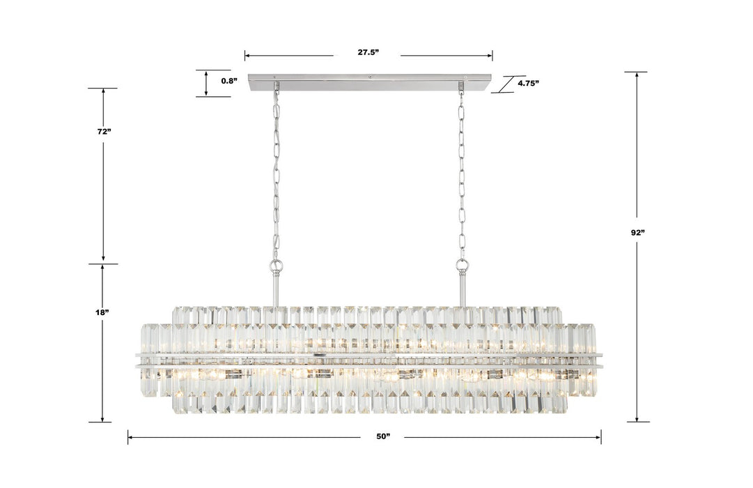 Crystorama HAY-1417-PN 16 Light Chandelier, Polished Nickel