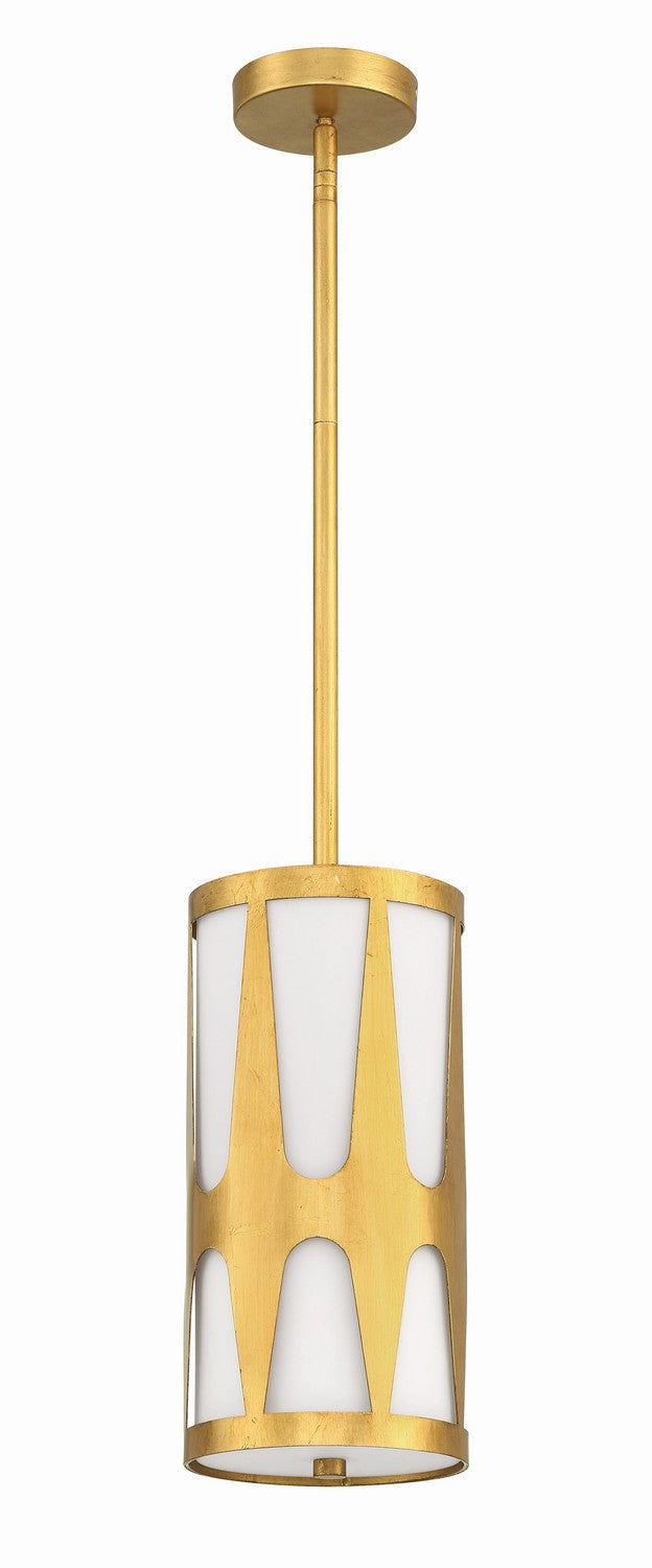 Crystorama ROY-801-GA One Light Pendant, Antique Gold