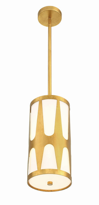 Crystorama ROY-801-GA One Light Pendant, Antique Gold
