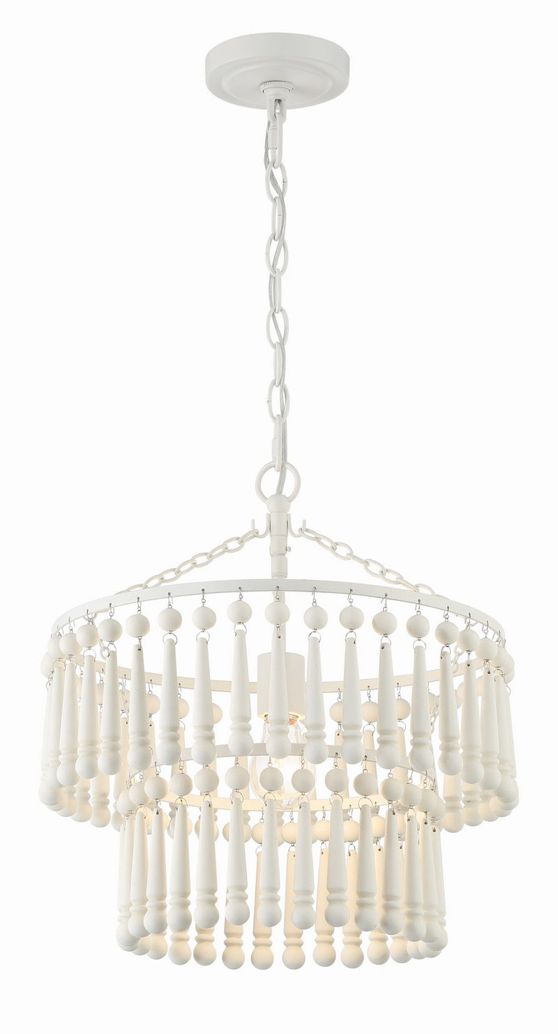 Crystorama TIA-7100-MT One Light Pendant, Matte White