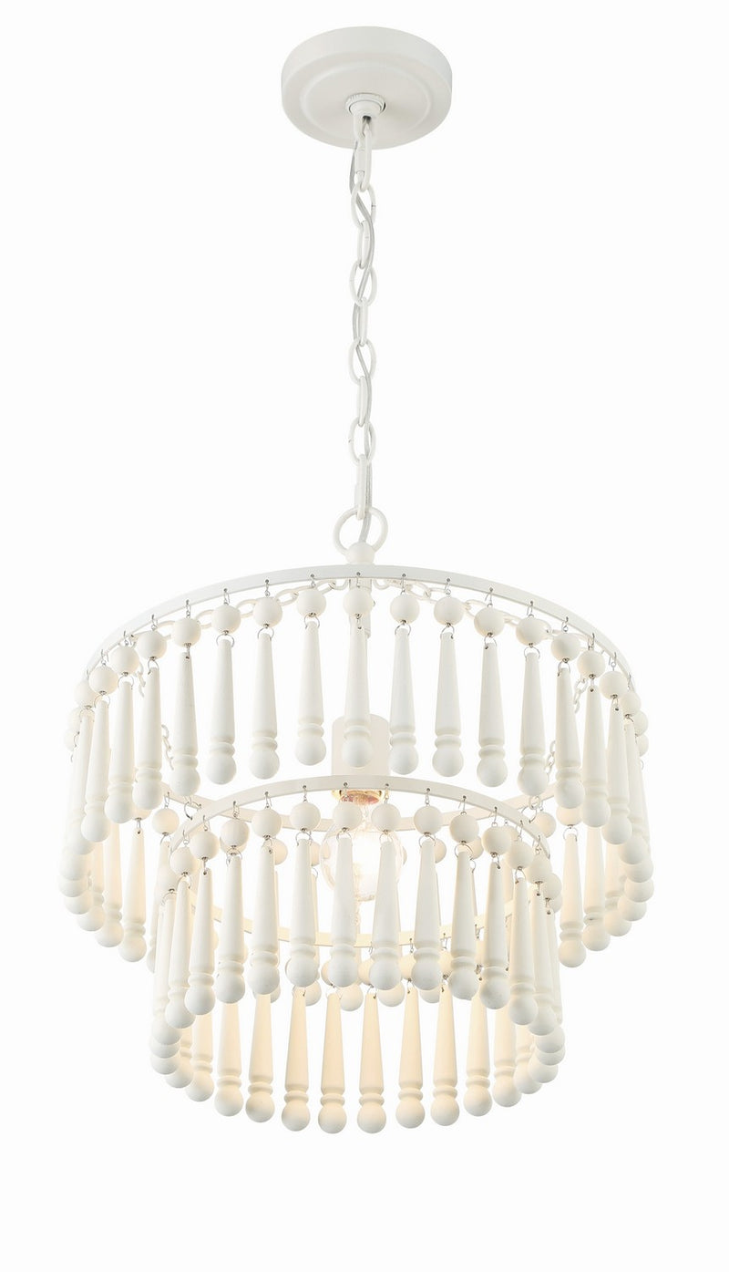 Crystorama TIA-7100-MT One Light Pendant, Matte White