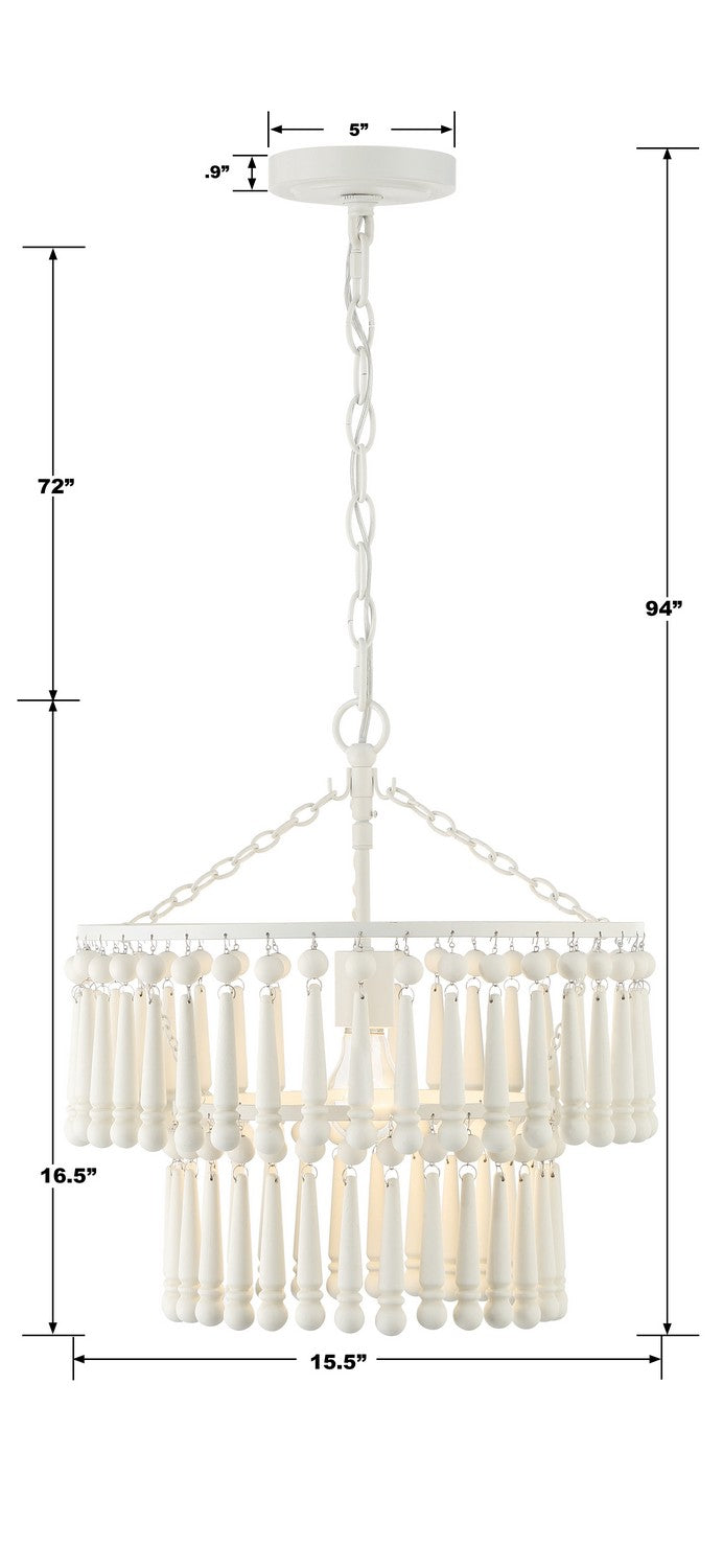 Crystorama TIA-7100-MT One Light Pendant, Matte White