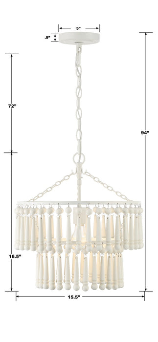 Crystorama TIA-7100-MT One Light Pendant, Matte White