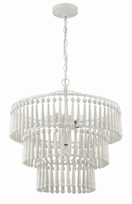 Crystorama TIA-7103-MT Three Light Pendant, Matte White